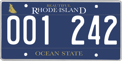 RI license plate 001242