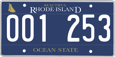 RI license plate 001253
