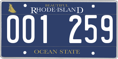 RI license plate 001259