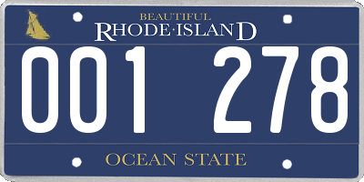 RI license plate 001278