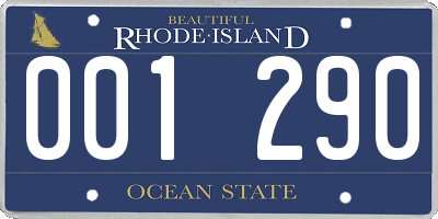 RI license plate 001290