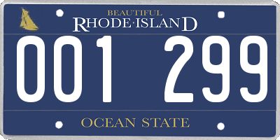 RI license plate 001299