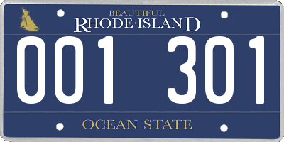 RI license plate 001301