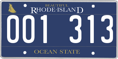 RI license plate 001313