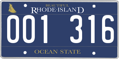 RI license plate 001316