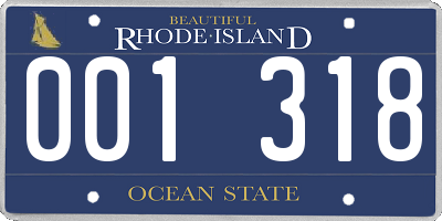 RI license plate 001318