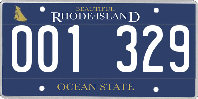 RI license plate 001329