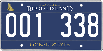 RI license plate 001338