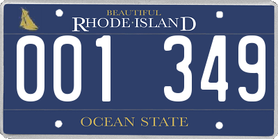 RI license plate 001349