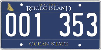 RI license plate 001353