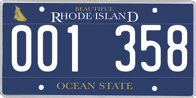 RI license plate 001358