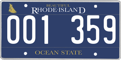 RI license plate 001359
