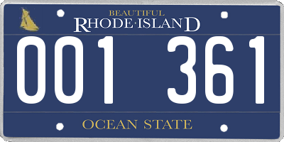 RI license plate 001361