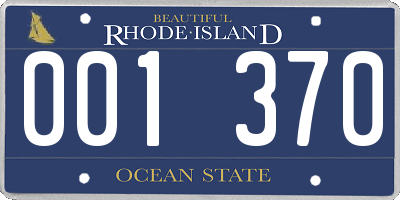 RI license plate 001370