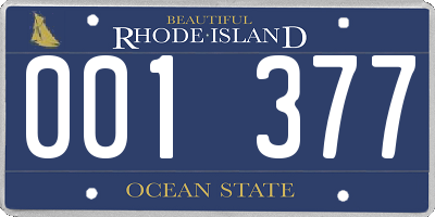 RI license plate 001377