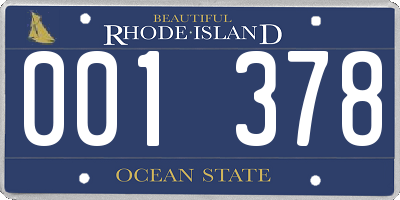 RI license plate 001378
