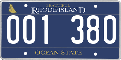 RI license plate 001380