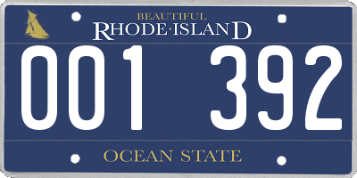 RI license plate 001392
