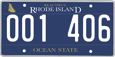 RI license plate 001406