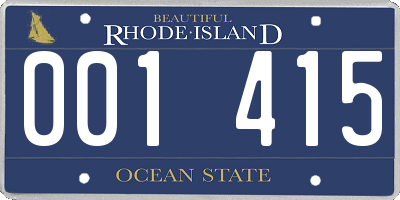 RI license plate 001415