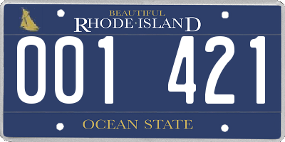 RI license plate 001421