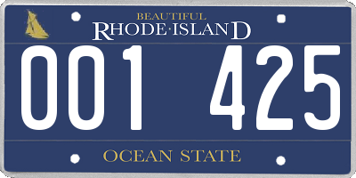 RI license plate 001425