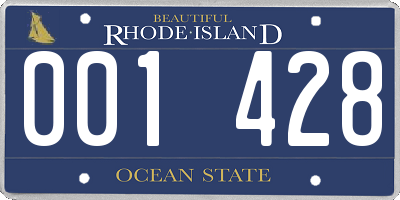 RI license plate 001428