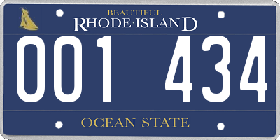 RI license plate 001434