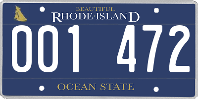RI license plate 001472