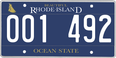 RI license plate 001492