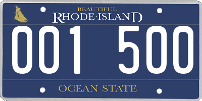 RI license plate 001500