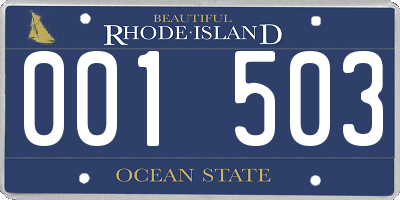 RI license plate 001503