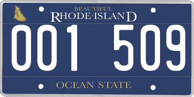 RI license plate 001509