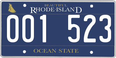 RI license plate 001523