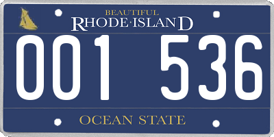 RI license plate 001536