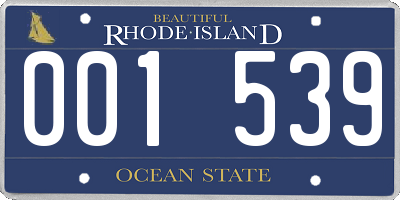 RI license plate 001539