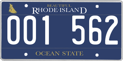 RI license plate 001562