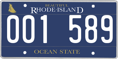 RI license plate 001589