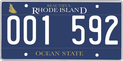 RI license plate 001592