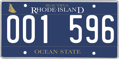 RI license plate 001596