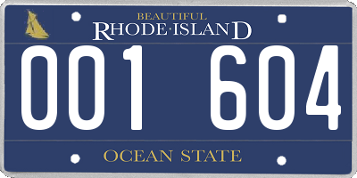 RI license plate 001604