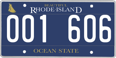 RI license plate 001606
