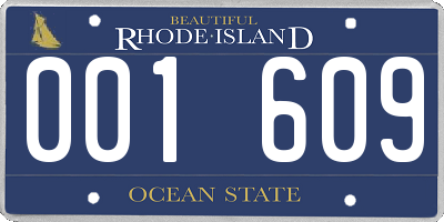 RI license plate 001609