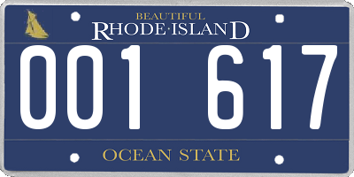 RI license plate 001617