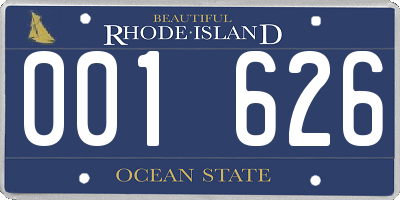 RI license plate 001626