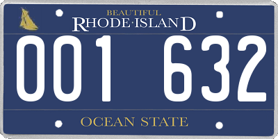 RI license plate 001632