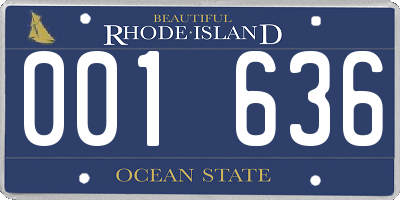 RI license plate 001636