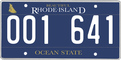 RI license plate 001641