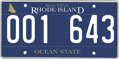 RI license plate 001643