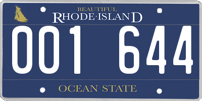 RI license plate 001644